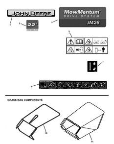 Group, Decal, Deere Ejm26 Diagram and Parts List for 7800666-LP7800666-EJM26 2010 Briggs and Stratton Lawn Mower